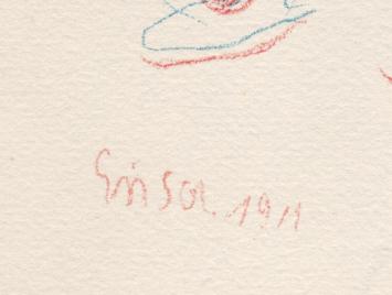 Kunstwerkje op papier van James Ensor in Mint conditie