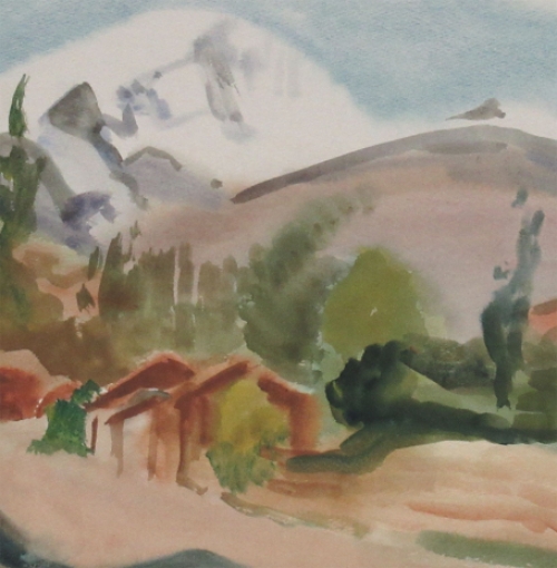 Waterverfschilderij van de Belgische schilder Jacques Maes kopen