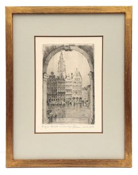 Gesigneerde ets van Romain Malfliet kopen