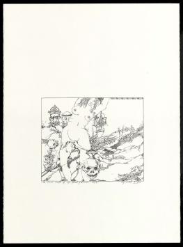 Ronald Ergo met grafisch werk uit 1979