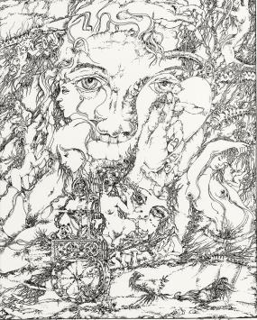 Belgische etser Ronald Ergo met een naakt ets