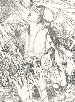 Belgische etser Ronald Ergo met een naakt ets