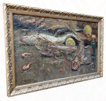 Stilleven met vis, potje en schaaldieren 1934