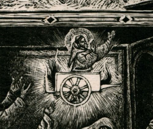 Houtsnede van Franz Emanuel Hecht