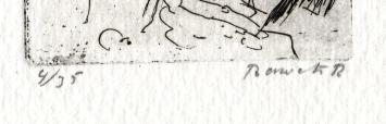 Gravure van Fred Bervoets met als titel zelfportret