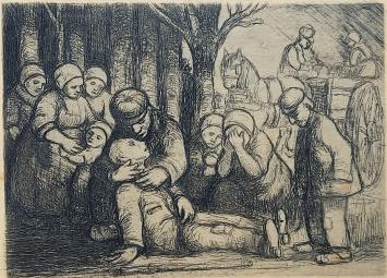 Kleine ets van de Belgische kunstenaar Jacob Smits