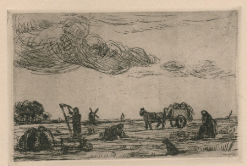 Gesigneerde ets van de Belgische kunstenaar Jacob Smits