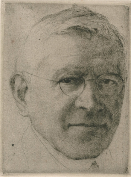 Grafisch werk van Louis Peeters, een zelfportret van de kunstenaar