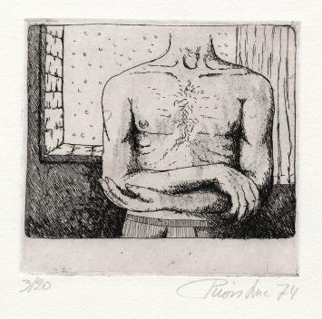 Gesigneerd kunstwerk van de Belgische etser Luc Piron