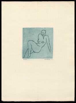 Ets, naakte vrouw van de Mechelse graficus Léon Smets