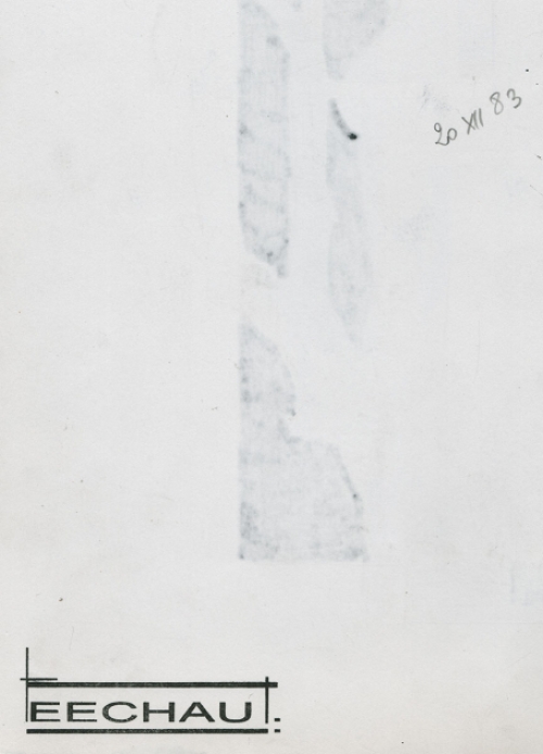 Tekening gemengde techniek,  naakte dame aan boom 20 12 1983