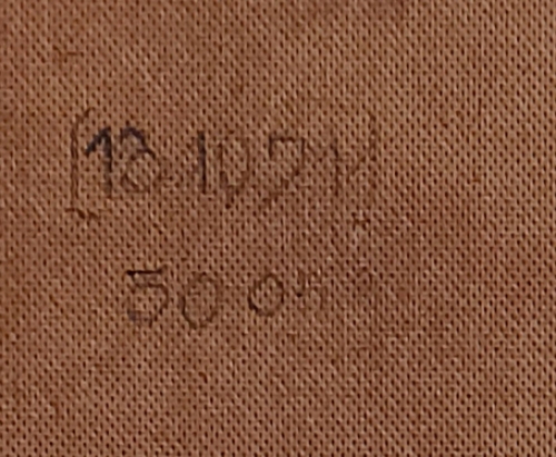 Blauw Paars abstract schilderijtje 1971