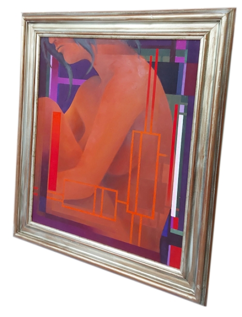 Eugène Eechaut met een naakte dame, schilderij