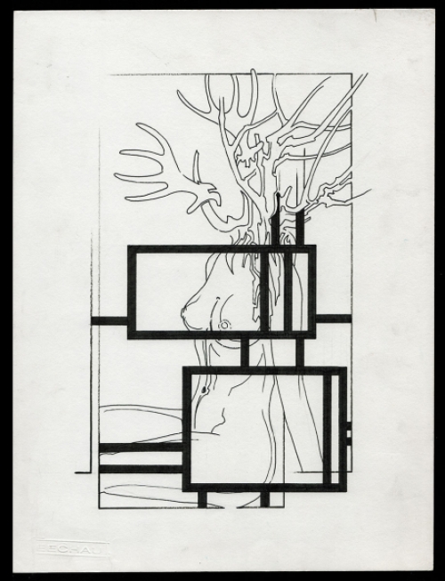 Naakt op papier van de Belgische kunstenaar Eugène Eechaut kopen
