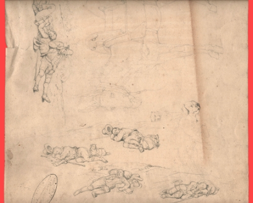 Potloodschets A voor en achter