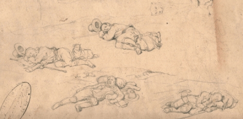 Potloodschets A voor en achter