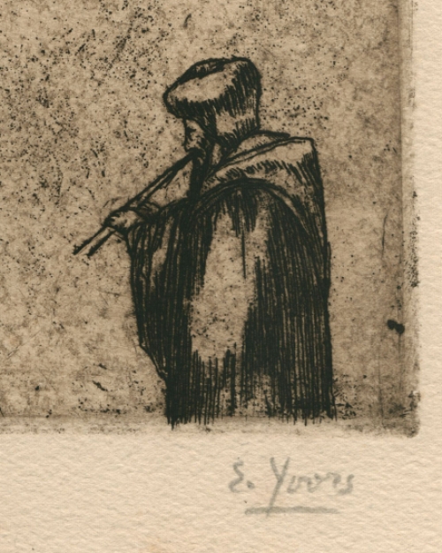 Gesigneerde ets van Eugeen Yoors