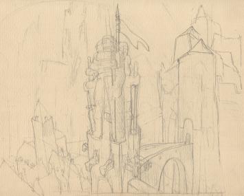 Tekening gebouwen J (voor en achter)