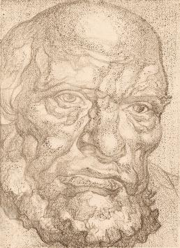 Tekening en ets  karakterkoppen B (voor en achter) 