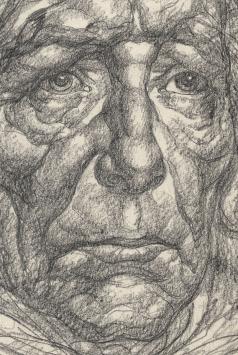 Tekening en ets  karakterkoppen E (voor en achter)