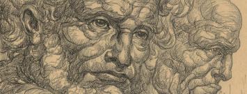 Edmond Van Dooren met tekening op papier