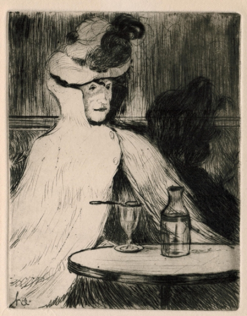 Henri Evenepoel  met een ets