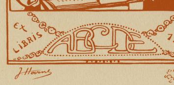 Ex libris Dromend meisje ABCDE 1920