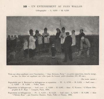 Heliogravure, Un enterrement au pays Wallon Exsteens 169,  1891