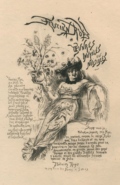Félicien Rops met een ets Exsteens 835.3