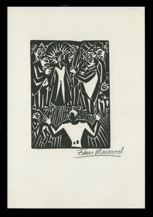 Houtsnede van Belgische kunstenaar F. Masereel uit het werk l\'idée