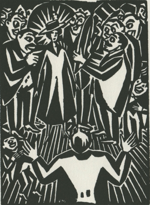 Houtsnede van Masereel uit l\'idée
