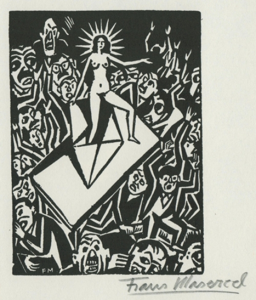 Gehandtekende houtsnede van F. Masereel kopen