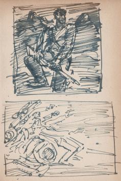 Kunstwerk op papier getekend door Frans Masereel