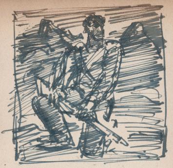 Originele tekeningen van Frans Masereel uit zijn schetsboek