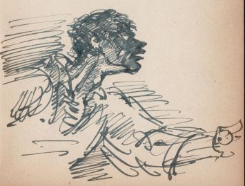 Originele tekeningen van Frans Masereel uit zijn schetsboek