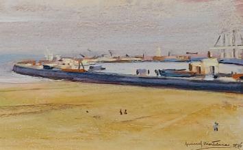 Pastelschilderij uit 1976 door Franck Mortelmans