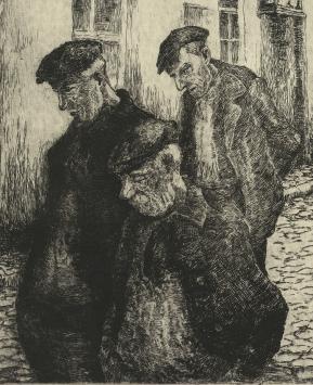 Ets van Frans Pycke kopen, mannen in de straat