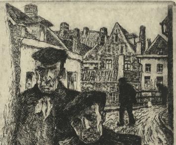 Mannen slenteren in de straat