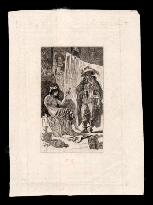 Félicien Rops met een ets Don Paez