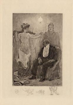 Félicien Rops met een héliogravure uit 1895