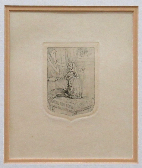 Félicien Rops met een ets Le Chat Exsteens 586.4