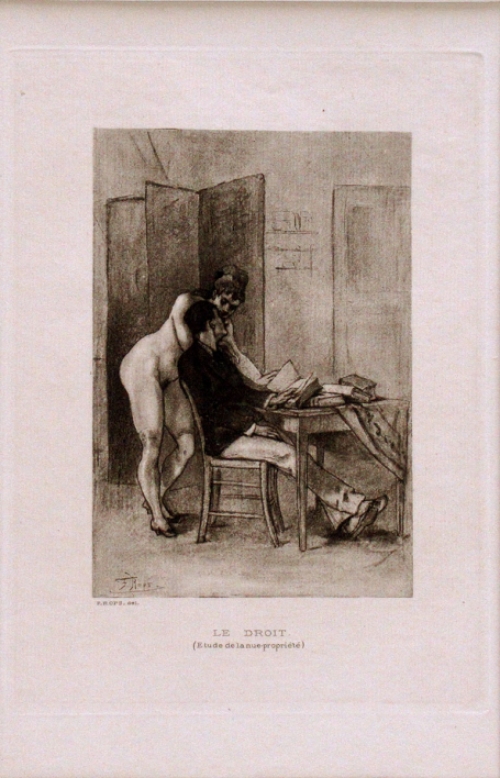 Heliogravure  Le Droit (Etude de la nue propriété) 1924 Exsteens 1125