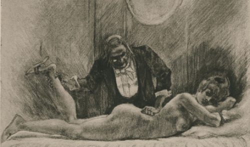 Heliogravure Le Massage de F. Rops