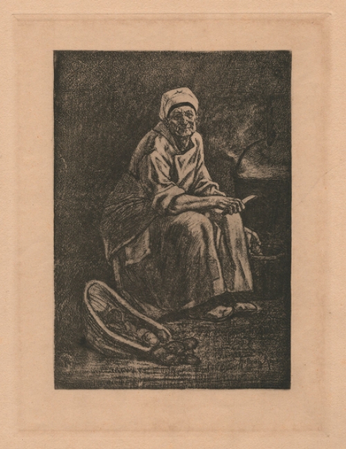 Félicien Rops met een ets met als titel Oude Kate