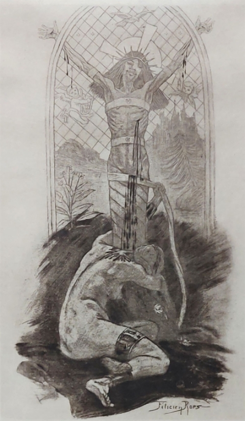 gravure L'amante du Christ van  Félicien Rops