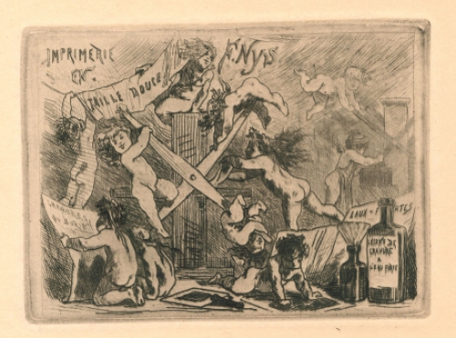 Félicien Rops met een ets met als titel La Presse