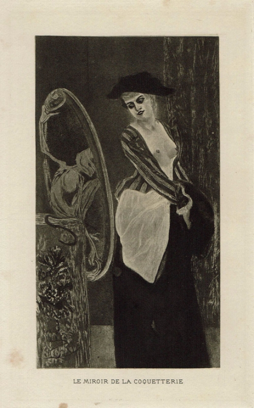 Heliogravure Le miroir de la Coquetterie Exsteens 1107 van  Félicien Rops