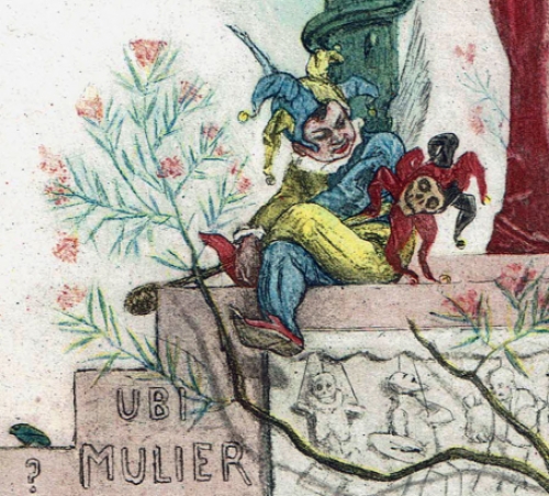 Gravure La Dame au pantin,  UBI Mulier 1885