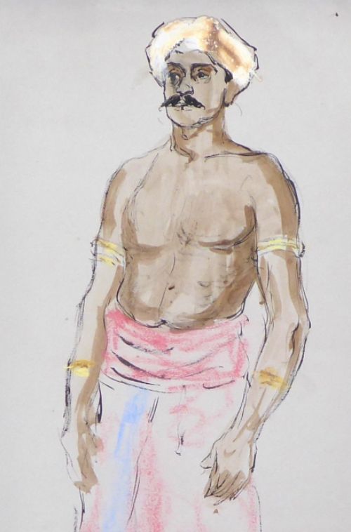 Dessin du peintre belge Fernand Houget