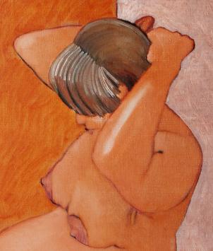 De hoogzwangere dame